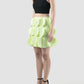 Tristus deco green statement mini skirt with scalloped lapels