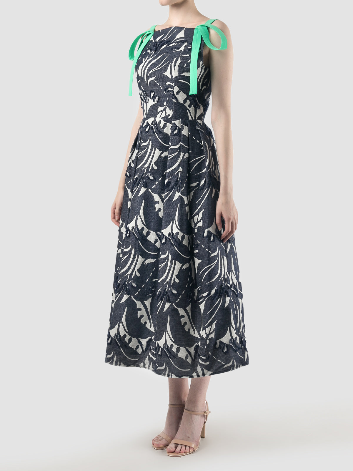 Cantilena Dress In Dark Blue/Fern Green