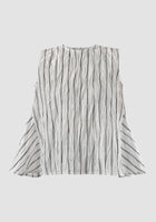 White Area blouse with black double stripes