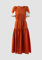 Orange Nautius tiered maxi dress