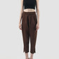 Saddle brown Thorn pleated tapered pants