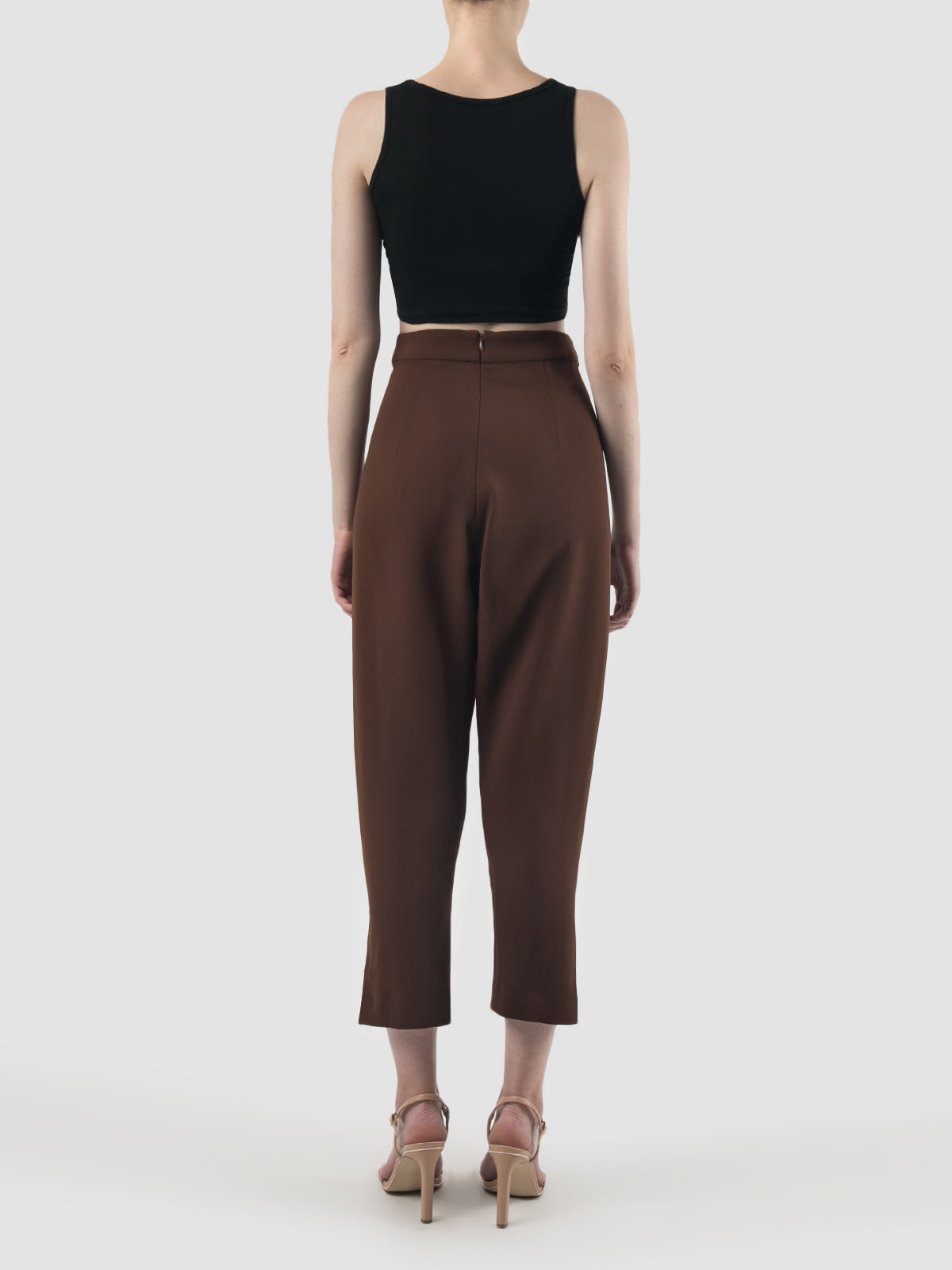 Saddle brown Thorn pleated tapered pants