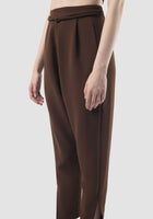 Saddle brown Thorn pleated tapered pants