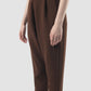 Saddle brown Thorn pleated tapered pants