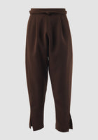 Saddle brown Thorn pleated tapered pants