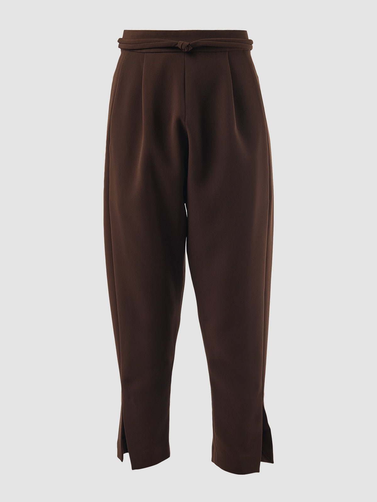 Saddle brown Thorn pleated tapered pants