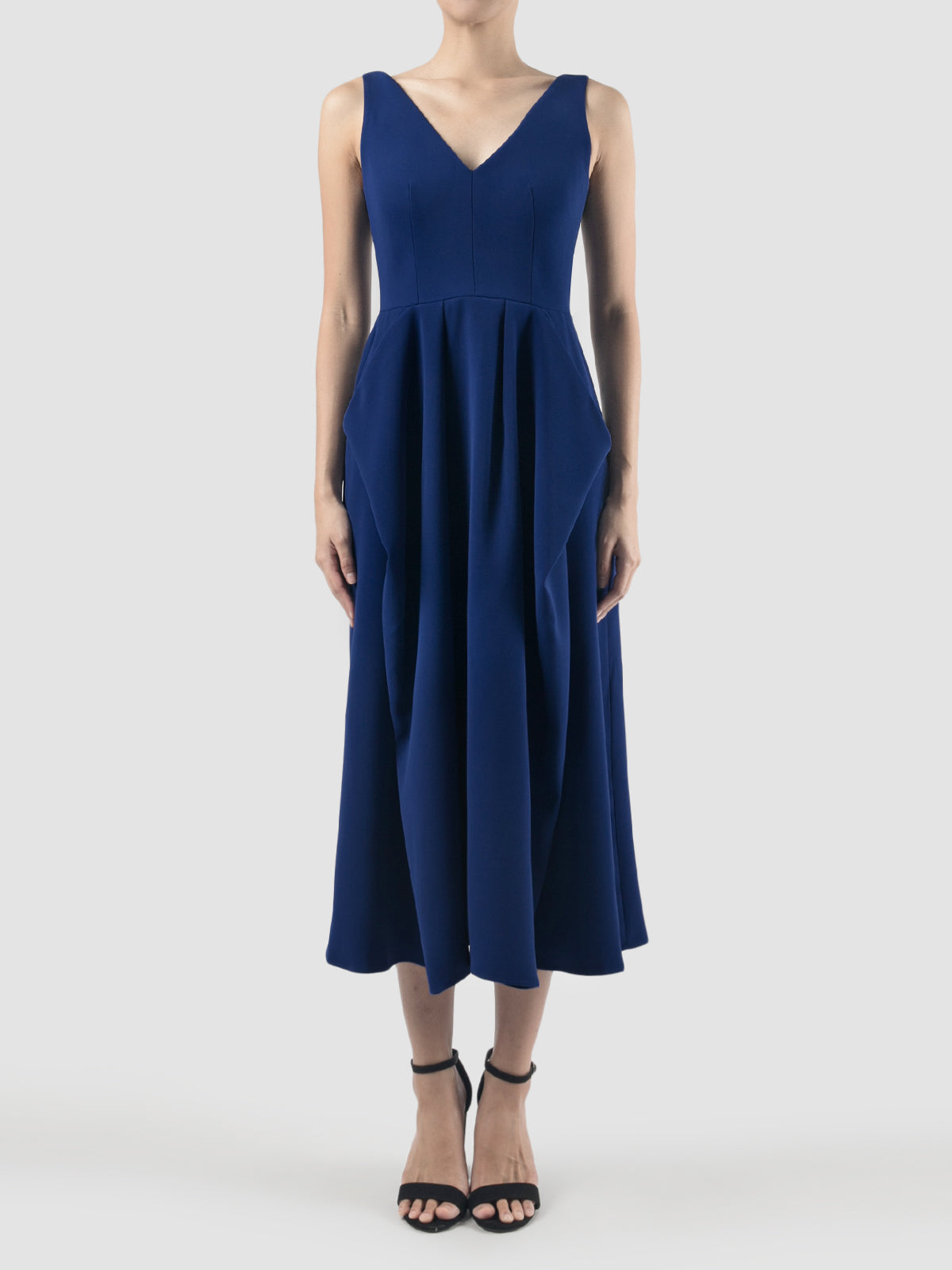 Rhapsody Cerulean blue sleeveless midi dress