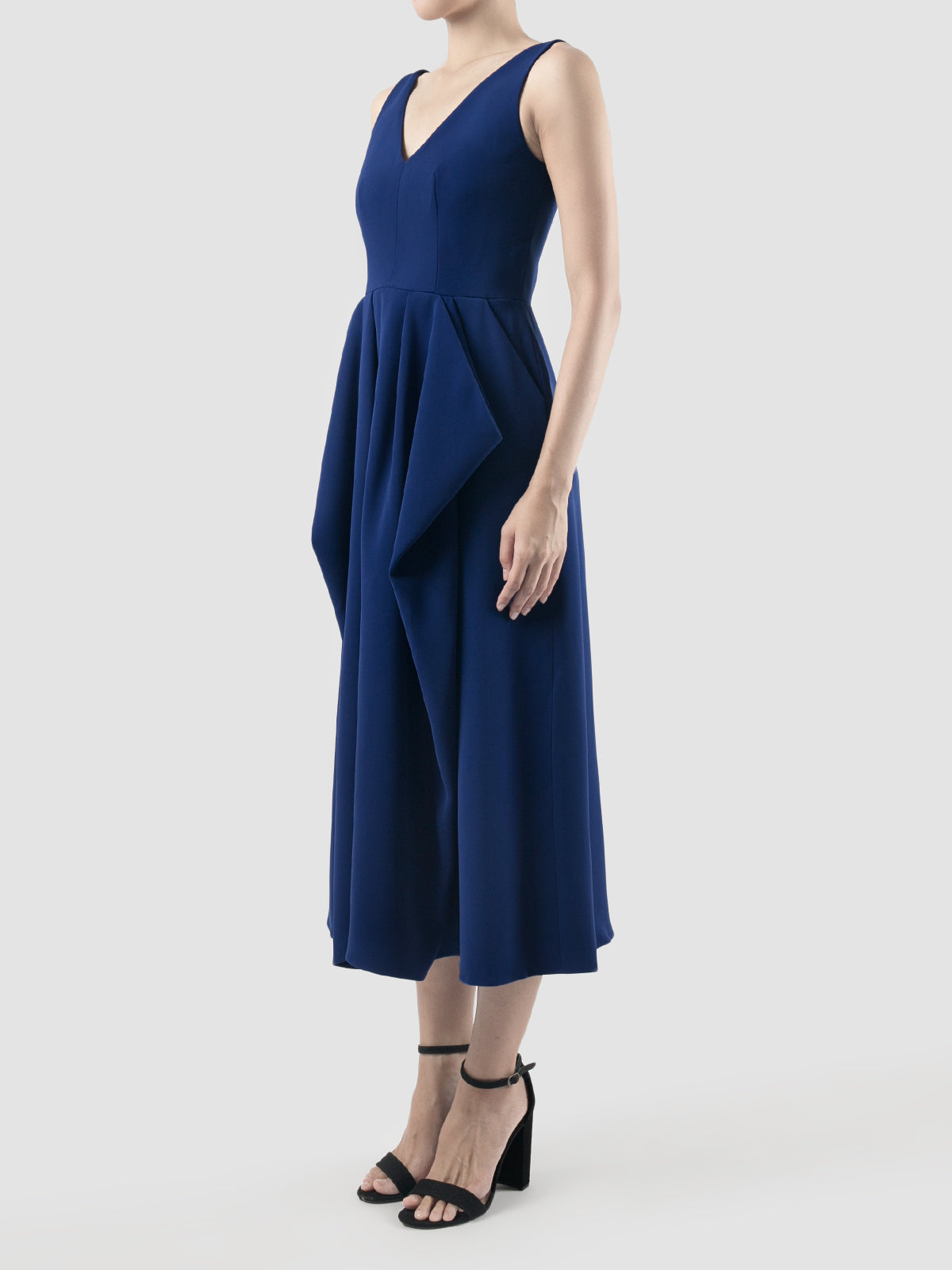 Rhapsody Cerulean blue sleeveless midi dress