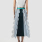 Dark teal-ash blue Merfolk midi skirt