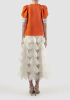 Orange Fluke short-sleeved blouse