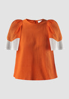 Orange Fluke short-sleeved blouse