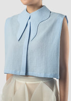 Blizzard blue Clam cropped shirt