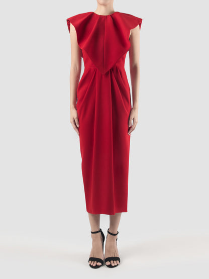 Ruvido red sleeveless midi dress