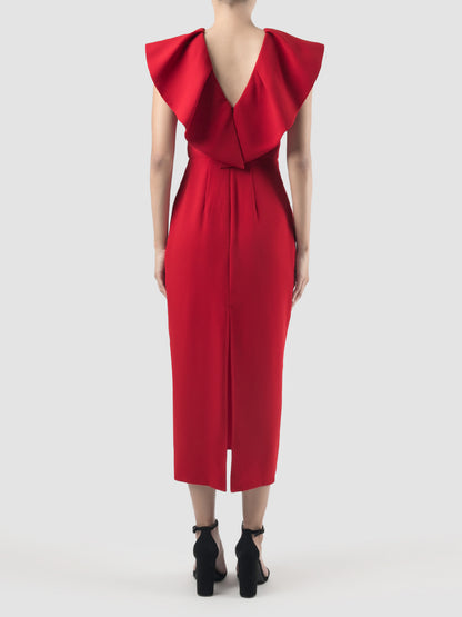 Ruvido red sleeveless midi dress