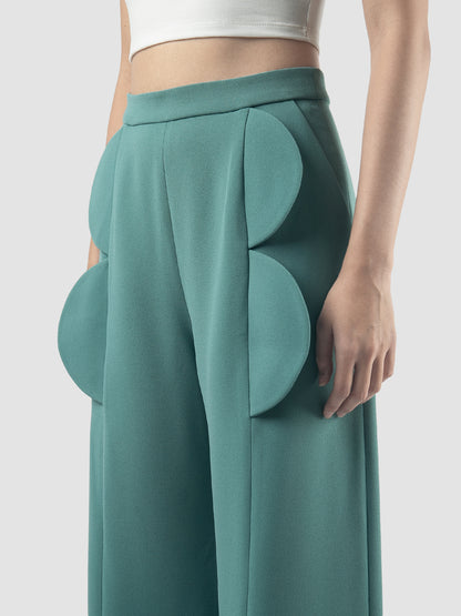 Mineral green Sardine wide pants