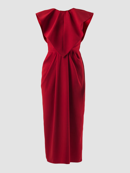 Ruvido red sleeveless midi dress