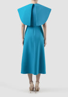 Conductor cyan blue midi-dress