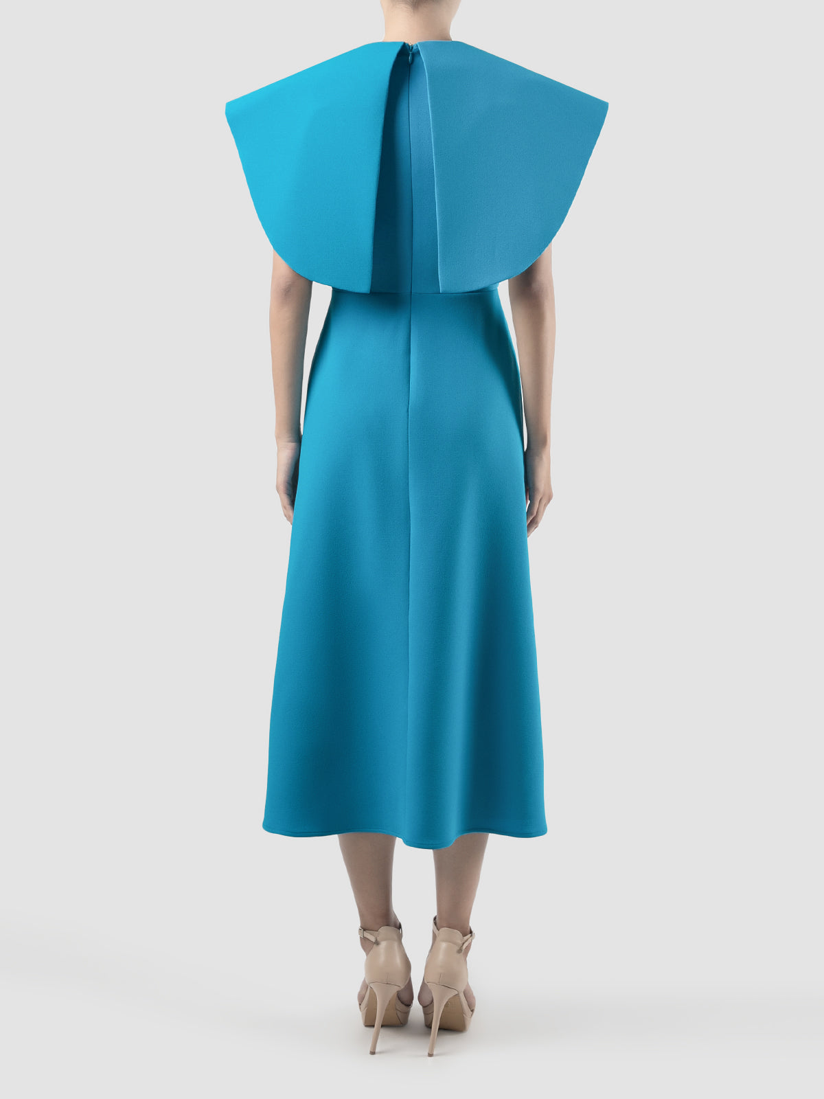 Conductor cyan blue midi-dress