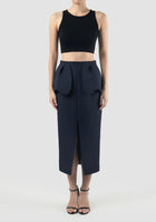 Dark blue Prawn midi skirt