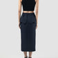 Dark blue Prawn midi skirt