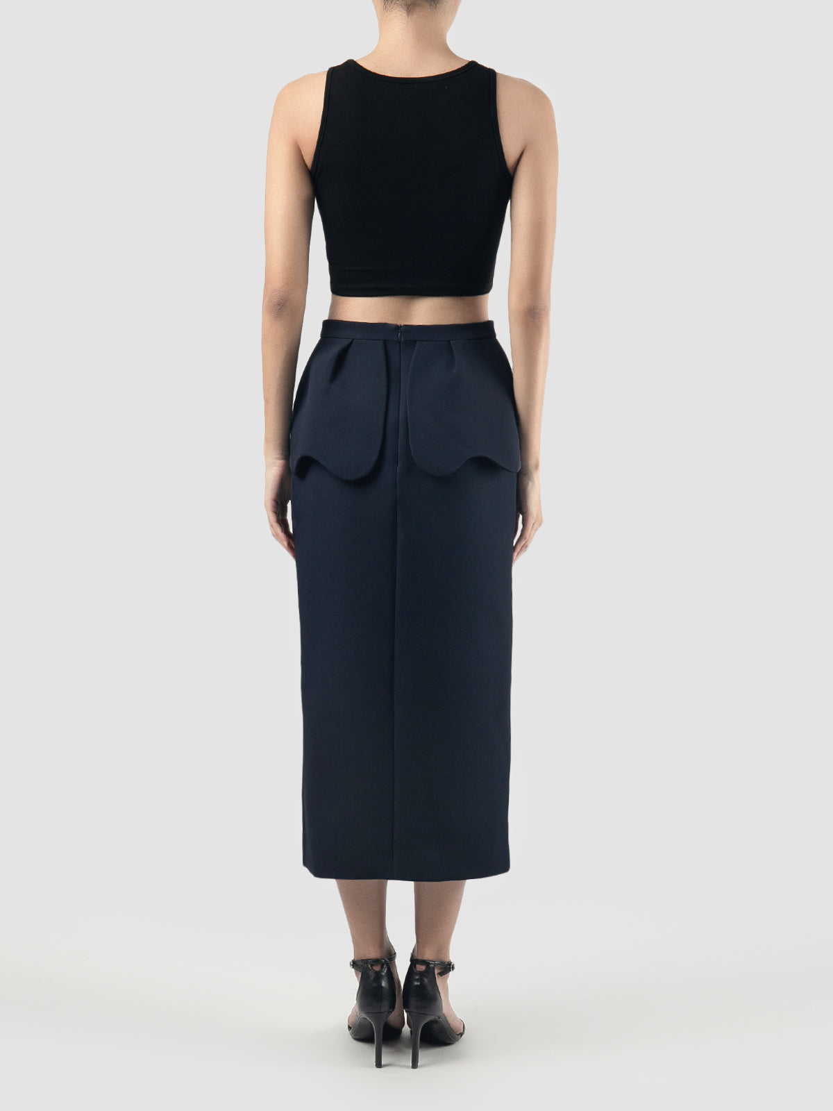 Dark blue Prawn midi skirt