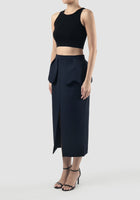 Dark blue Prawn midi skirt