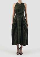 Green Seagull printed maxi dress