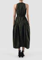 Green Seagull printed maxi dress