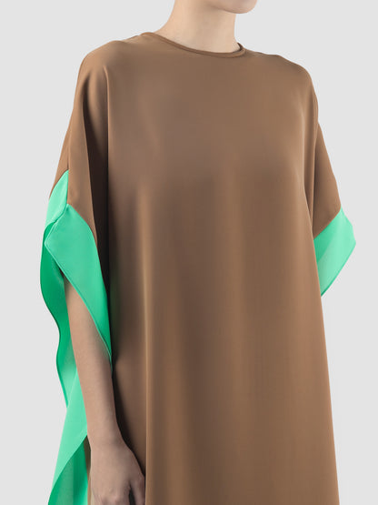 Chalumeau clay brown maxi kaftan dress