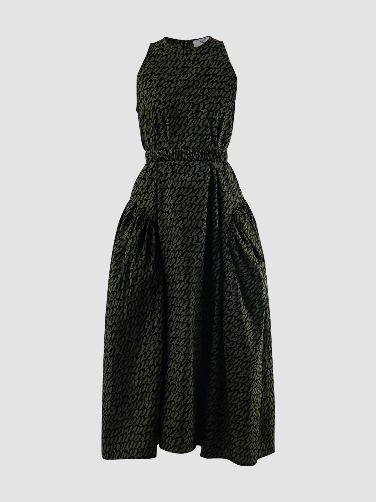 Green Seagull printed maxi dress