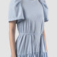 Soprano sky blue striped tiered maxi dress