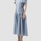 Soprano sky blue striped tiered maxi dress