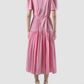 Soprano magenta striped tiered maxi dress