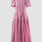 Soprano magenta striped tiered maxi dress