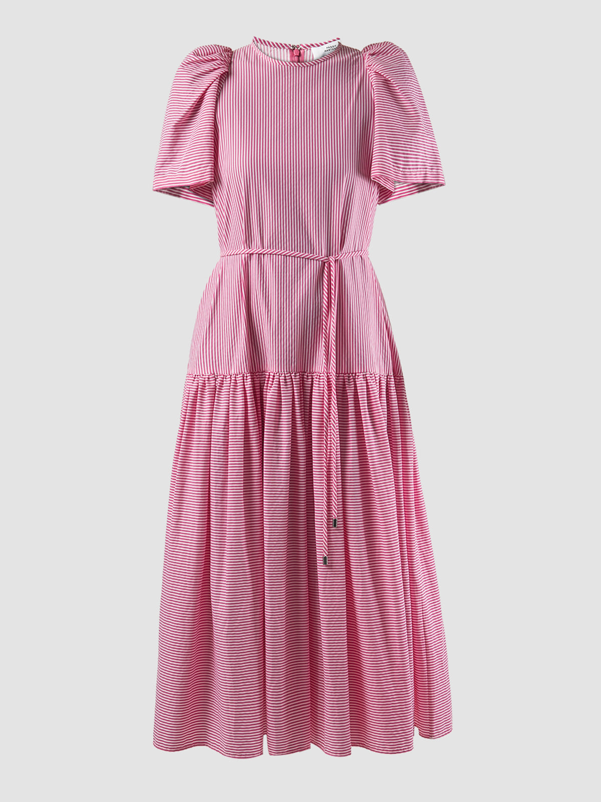 Soprano magenta striped tiered maxi dress