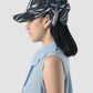 Dark blue Tone cap with scalloped bow