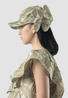 Sage green Tone cap with scalloped bow