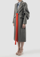 Excavation Long Outerwear In Grey