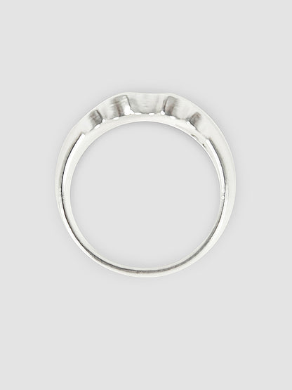 Silver Bitten Dome ring