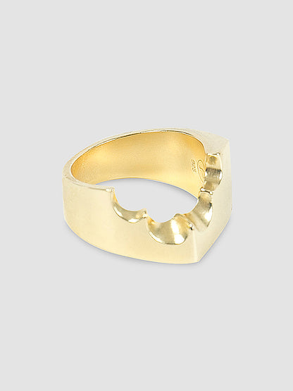 Gold Bitten signet ring