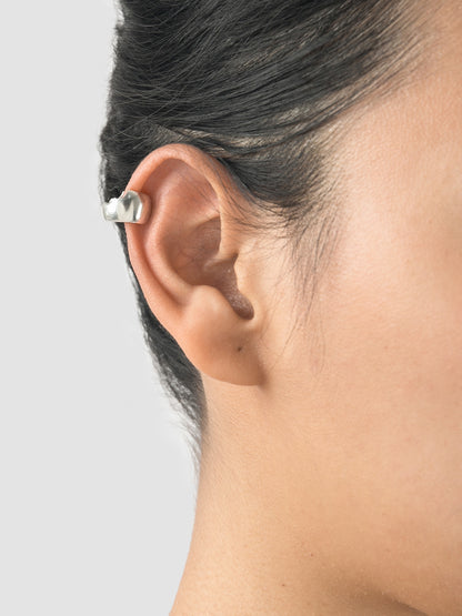 Silver Bitten ear cuff