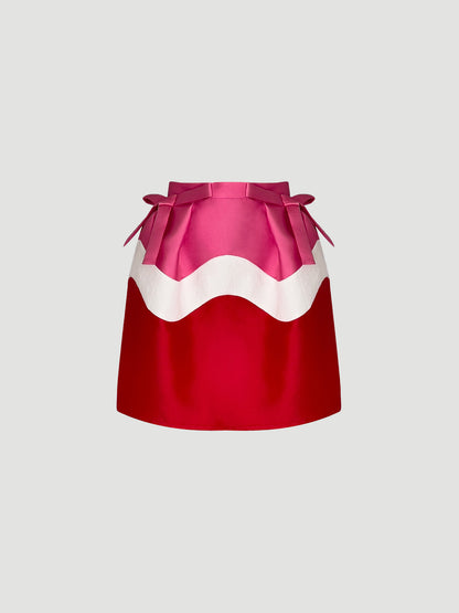 Neon pink-sangria red Shamisen skirt