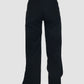 Deconstructed Black Pants with Unfinished Hem in Black