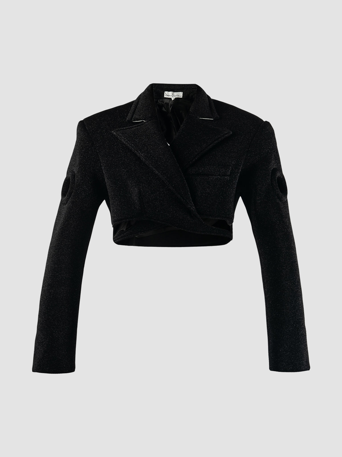 Black cropped tailored neoprene suit