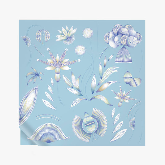 Aqua-blue Tibia Silk Scarf