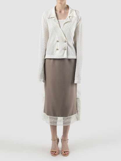 White Bow long-sleeved jacket