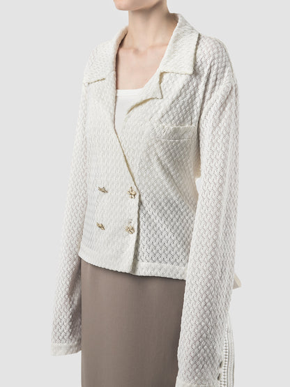 White Bow long-sleeved jacket