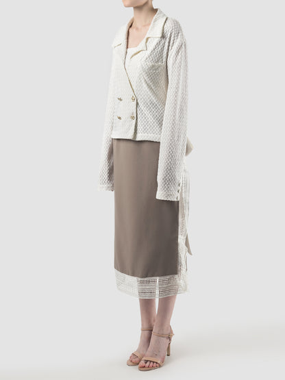 White Bow long-sleeved jacket