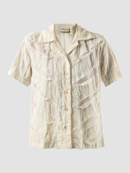 White Japan short-sleeved shirt