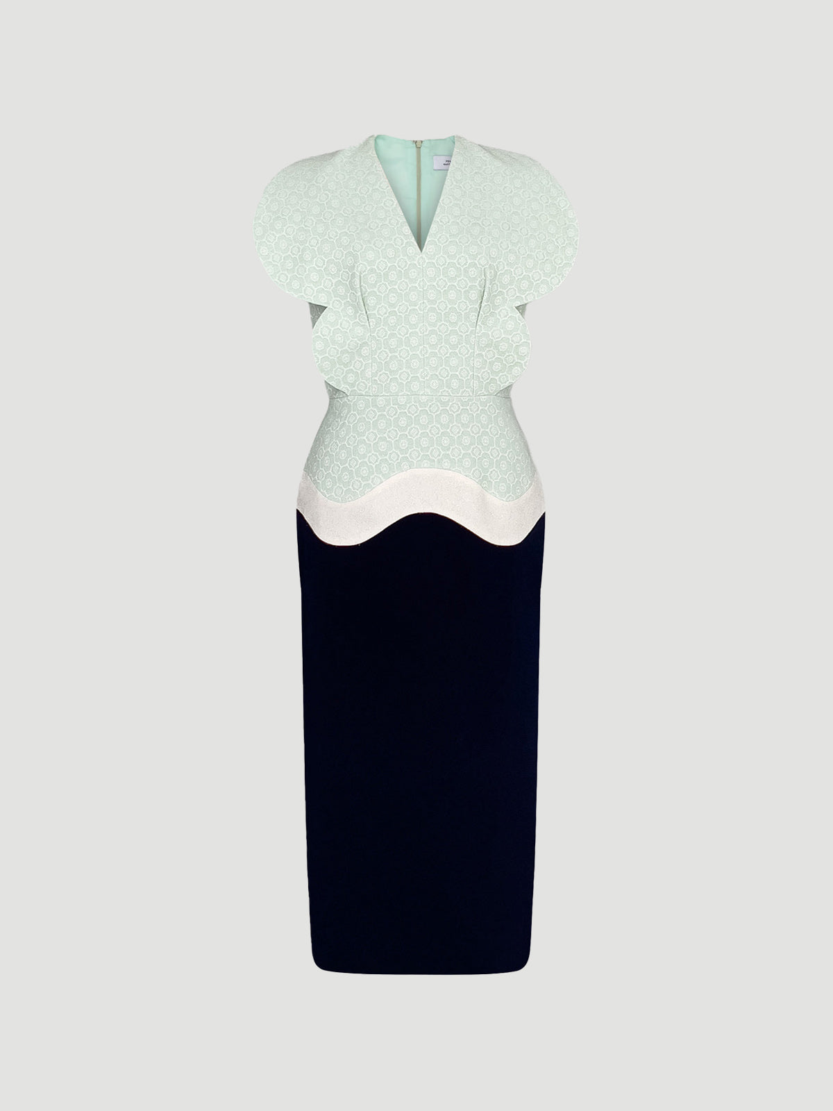 Mint green-dark blue Yomise dress